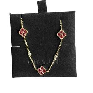 Delicate Floral Chain Bracelet 14K Gold Plated over 925 Sterling Silver